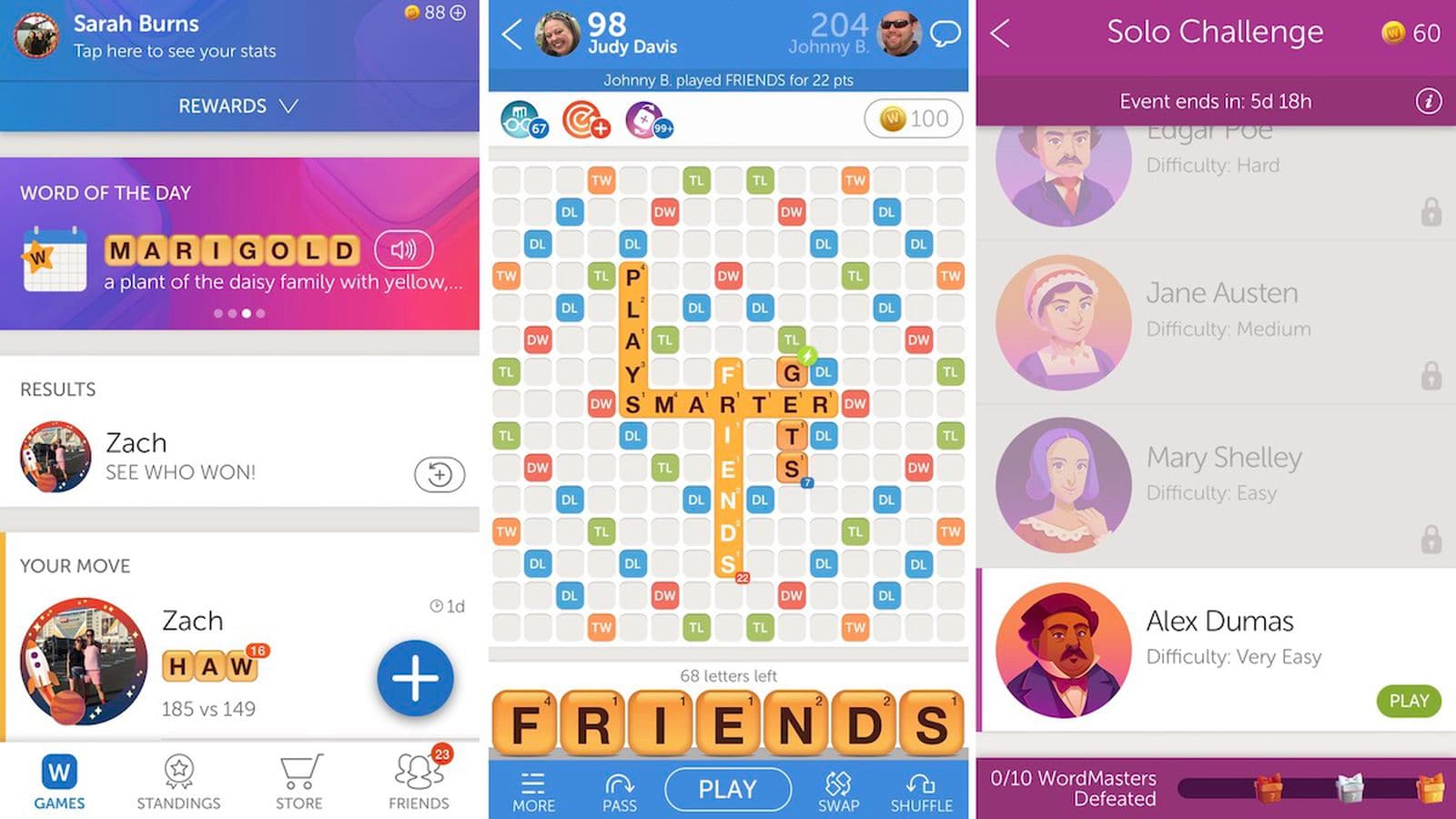 بازی‌ دونفره Words With Friends 2